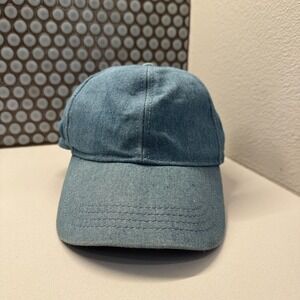 Topman Hat Cap Blue Denim Strap Back OSFM Chambray Minimal Quiet Comfort Adult